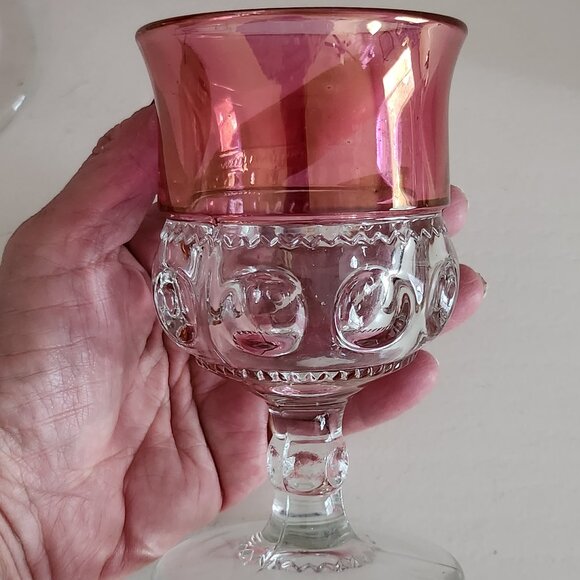 Set of 4 Vintage Tiffin Franciscan King's Crown-Flash Water Goblets - Picture 2 of 10